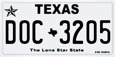 TX license plate DOC3205