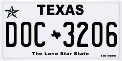 TX license plate DOC3206