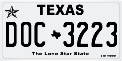 TX license plate DOC3223