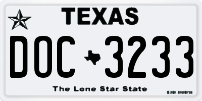 TX license plate DOC3233
