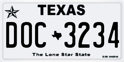 TX license plate DOC3234