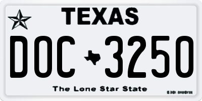 TX license plate DOC3250