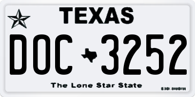TX license plate DOC3252