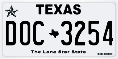 TX license plate DOC3254