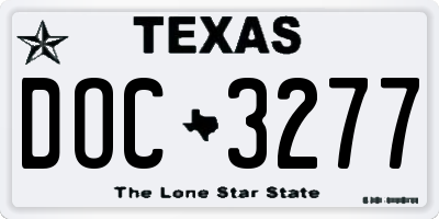 TX license plate DOC3277