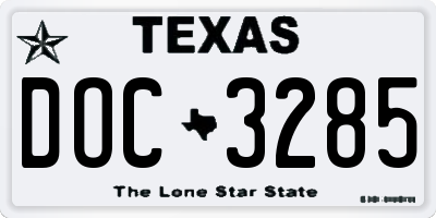 TX license plate DOC3285