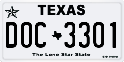 TX license plate DOC3301