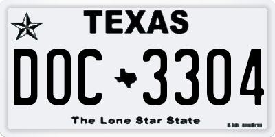 TX license plate DOC3304