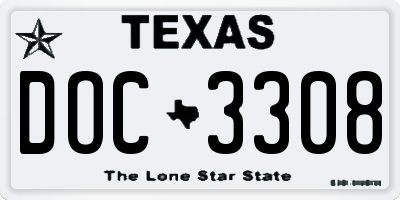 TX license plate DOC3308