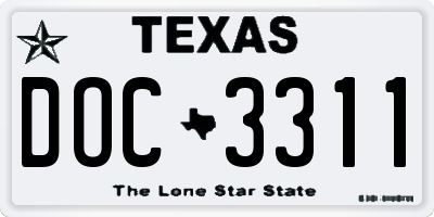 TX license plate DOC3311