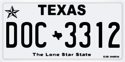 TX license plate DOC3312