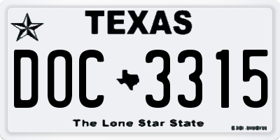 TX license plate DOC3315