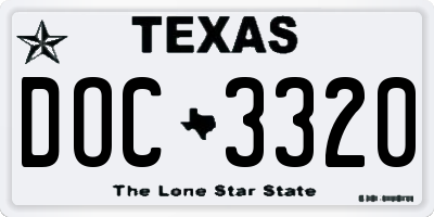 TX license plate DOC3320