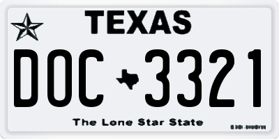 TX license plate DOC3321