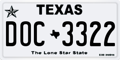 TX license plate DOC3322