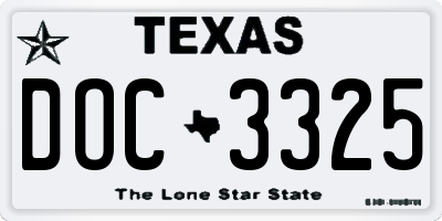 TX license plate DOC3325