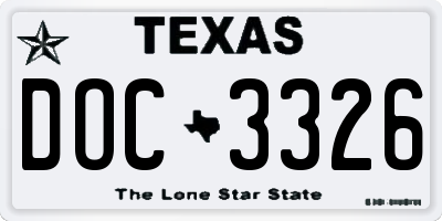 TX license plate DOC3326