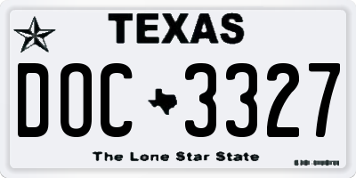 TX license plate DOC3327