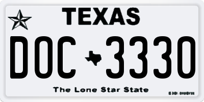 TX license plate DOC3330