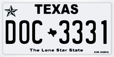 TX license plate DOC3331