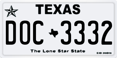 TX license plate DOC3332