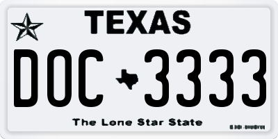 TX license plate DOC3333