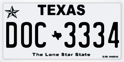 TX license plate DOC3334