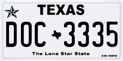 TX license plate DOC3335