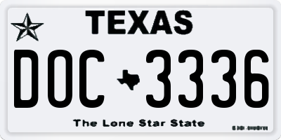 TX license plate DOC3336