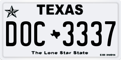 TX license plate DOC3337
