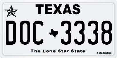 TX license plate DOC3338