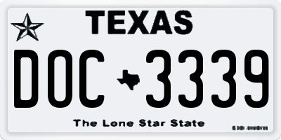 TX license plate DOC3339