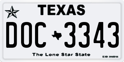 TX license plate DOC3343