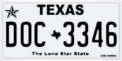 TX license plate DOC3346