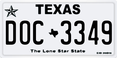 TX license plate DOC3349