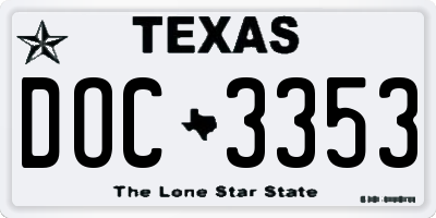 TX license plate DOC3353