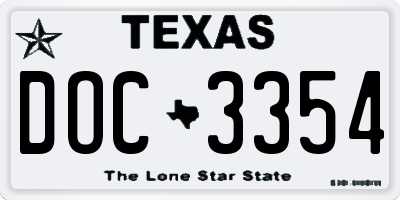 TX license plate DOC3354