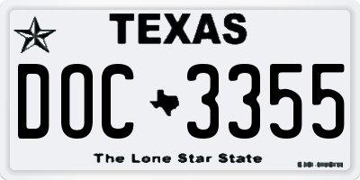 TX license plate DOC3355