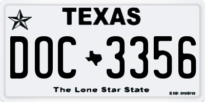 TX license plate DOC3356