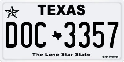 TX license plate DOC3357