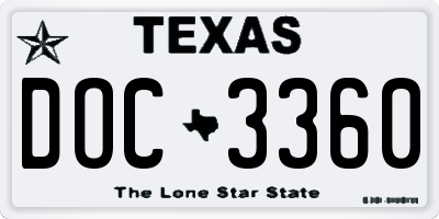 TX license plate DOC3360