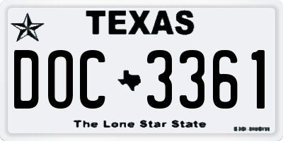 TX license plate DOC3361