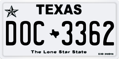 TX license plate DOC3362