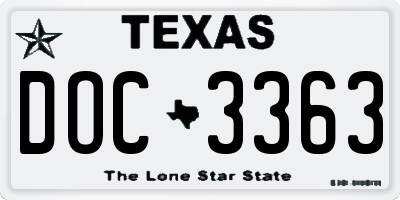 TX license plate DOC3363