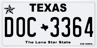 TX license plate DOC3364