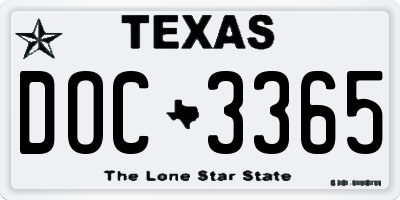 TX license plate DOC3365