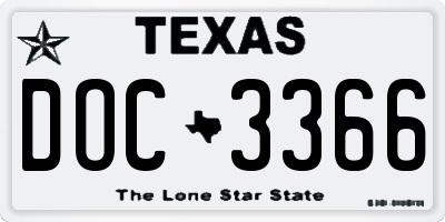 TX license plate DOC3366