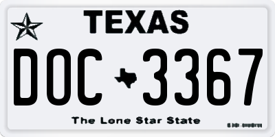 TX license plate DOC3367