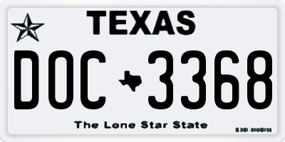 TX license plate DOC3368