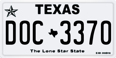 TX license plate DOC3370